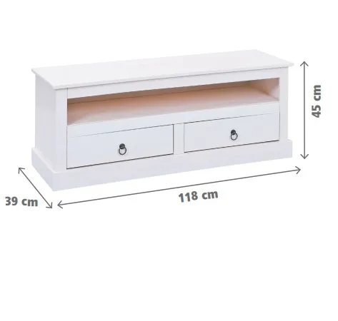 Tv stolík z masívu goult - biela