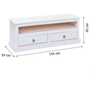 Tv stolík z masívu goult - biela