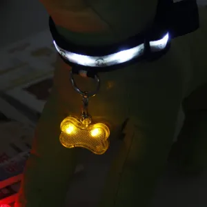 Reedog svietiaci prívesok pre psov a mačky - kosť - Modrá
