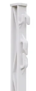 Plastový stĺpik pre elektrický ohradník, dĺžka 105 cm, 8 očiek, biely