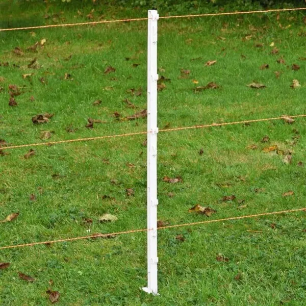 Plastový stĺpik pre elektrický ohradník, dĺžka 105 cm, 8 očiek, biely