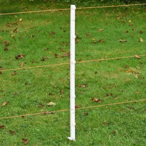 Plastový stĺpik pre elektrický ohradník, dĺžka 105 cm, 8 očiek, biely