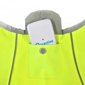 Tractive neónová reflexná vesta s vreckom pre GPS