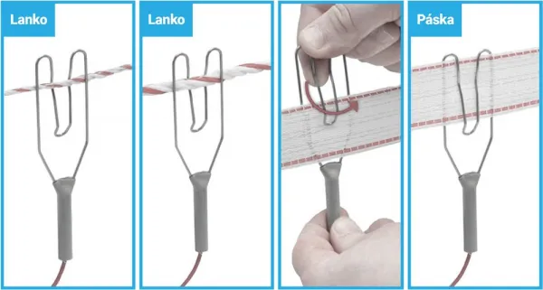 Kábel pripojovací 100cm - očko-srdiečko, červený