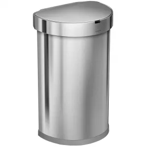 Simplehuman SEMI-ROUND 45L - silver - Bezdotykový kôš