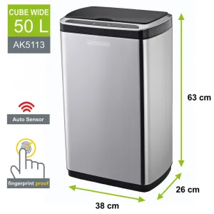 Helpmation CUBE WIDE 50 l AK5113 bezdotykový koš