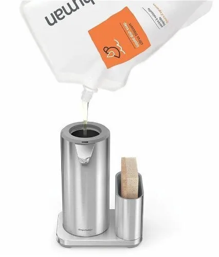 Simplehuman 414 ml + držiak na hubku – antikorová oceľ - Bezdotykový dávkovač mydla