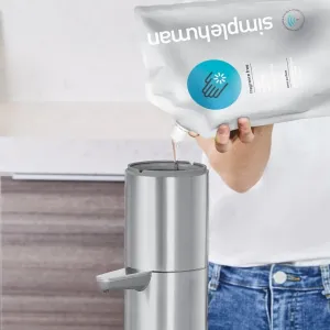 Simplehuman – 946 ml, antikorová oceľ (vhodný na stenu) - Bezdotykový dávkovač dezinfekcie a mydla