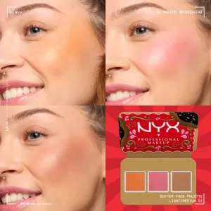 NYX Professional Makeup Holiday Buttermelt paletka na tvár odtieň Light/Medium 3x4 g