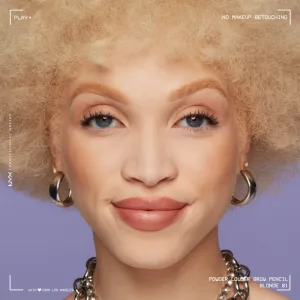 NYX Professional Makeup Powder Louder ceruzka na obočie s kefkou odtieň Blonde 1 ks