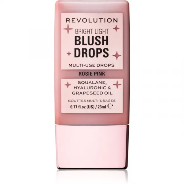 Makeup Revolution Bright Light Blush Drops tekutá lícenka odtieň Pink Rosie 23 ml