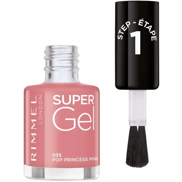 Rimmel Super Gel gélový lak na nechty bez použitia UV/LED lampy odtieň 035 Pop Princess Pink 12 ml
