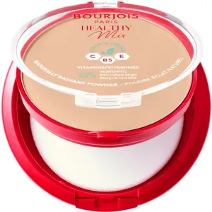 Bourjois Healthy Mix zmatňujúci púder pre žiarivý vzhľad pleti odtieň 04 Golden Beige 10 g