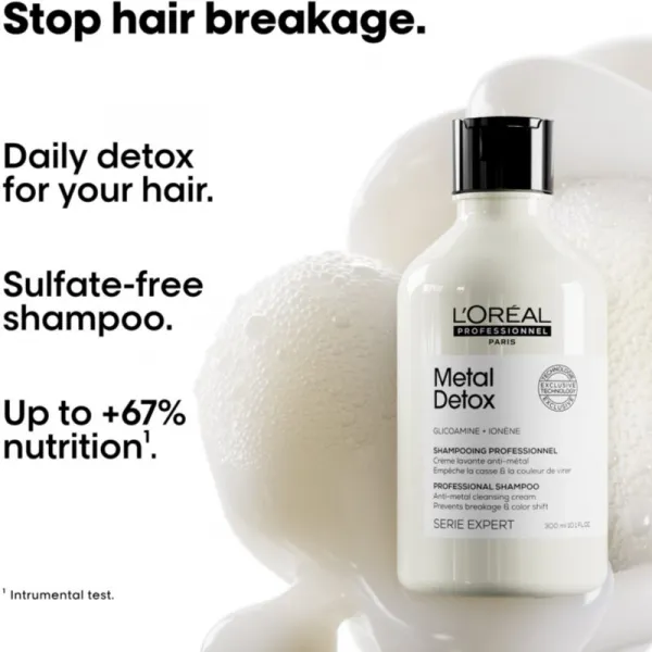 L’Oréal Professionnel Serie Expert Metal Detox hĺbkovo čistiaci šampón pre farbené a poškodené vlasy 300 ml