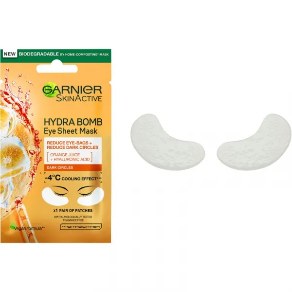 Garnier Textil Masks Hydra Bomb maska na očné okolie s kyselinou hyalurónovou 6 g