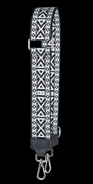 NovaKabelka.sk Látkový prídavný  popruh ornamento nero argento