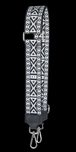 NovaKabelka.sk Látkový prídavný  popruh ornamento nero argento