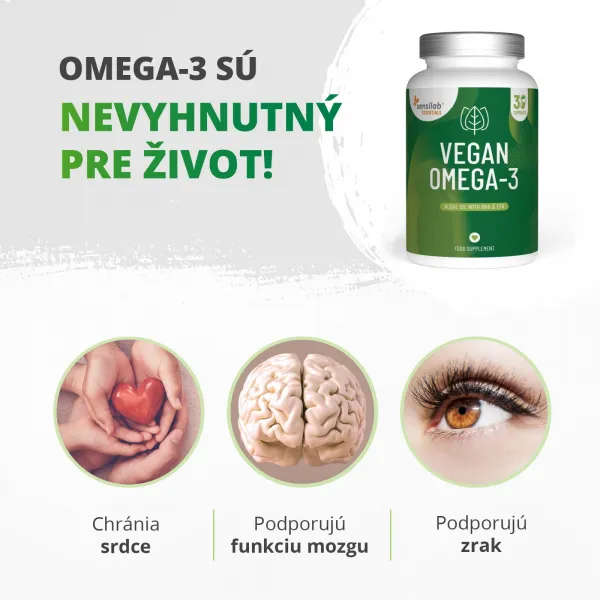 Essentials Vegánske Omega-3 vysoká dávka – Vegan, 60 kapsúl