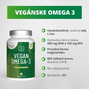 Essentials Vegánske Omega-3 vysoká dávka – Vegan, 60 kapsúl