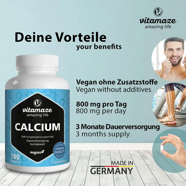 Vápnik 400 mg vysoká dávka, 180 vegánskych tabliet