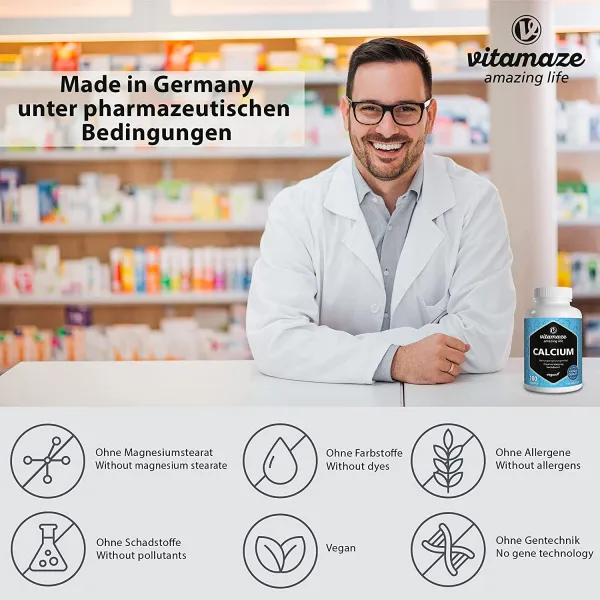 Vápnik 400 mg vysoká dávka, 180 vegánskych tabliet