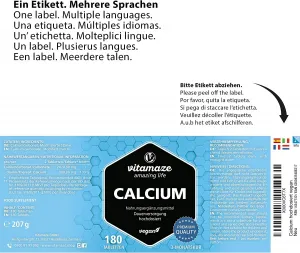 Vápnik 400 mg vysoká dávka, 180 vegánskych tabliet