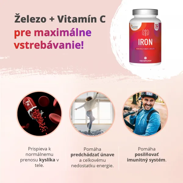 Essentials Železo vysoká dávka – Vegan, 60 kapsúl