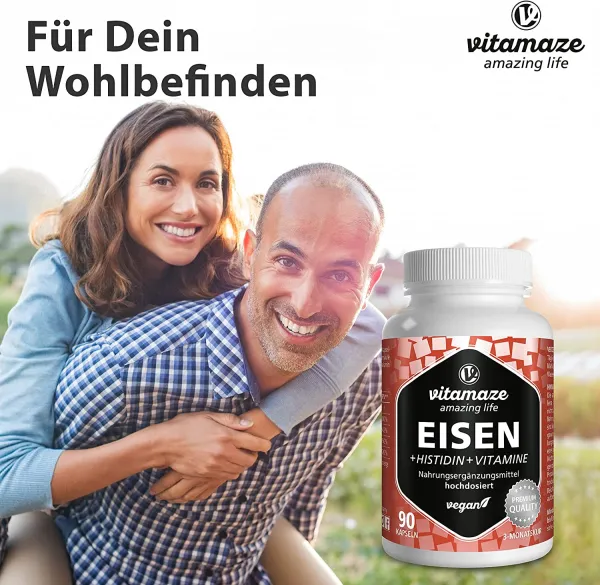 Železo 20 mg + histidín + vitamíny, 90 vegánskych kapsúl
