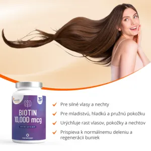 Essentials Biotín vysoká dávka 10 000 mcg – Vegan, 30 kapsúl