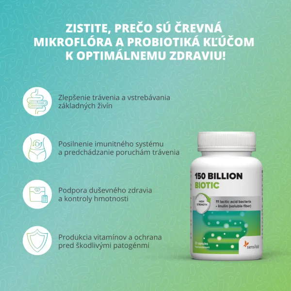 150 Billion Biotic - najvyššia koncentrácia pre zdravie čriev