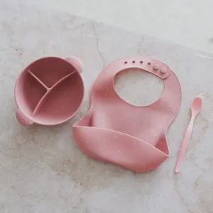 Canpol Babies delená silikónová miska s prísavkou Dots ružová