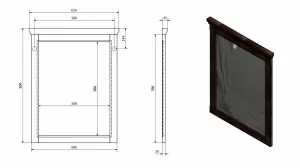 SAPHO - CROSS zrkadlo v drevenom ráme 60x80cm, buk CR311