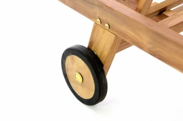 Divero 40776 Polohovateľné lehátko z tíkového dreva