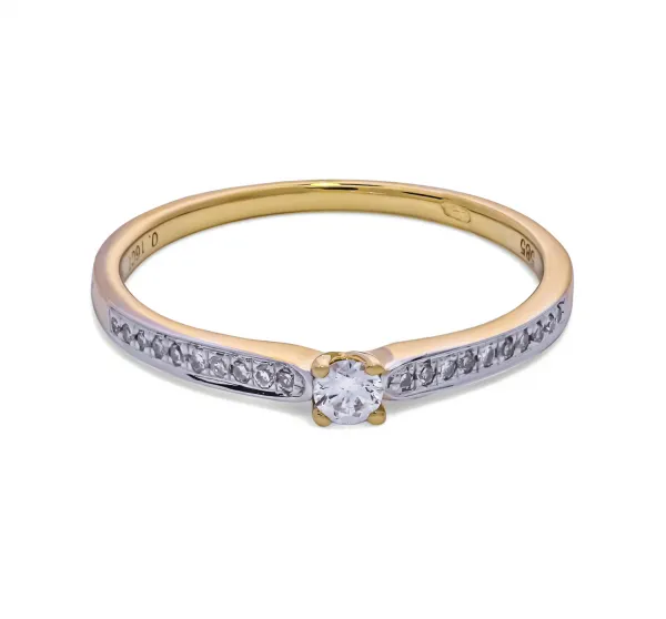 Blink-Blink Zásnubný diamantový prsteň zo žltého zlata 0.16 ct1410ZD