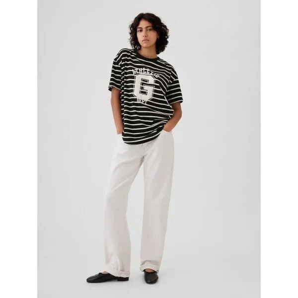 GAP FRCH SS ORGANIC VINTAGE Dámske tričko, čierna, veľkosť