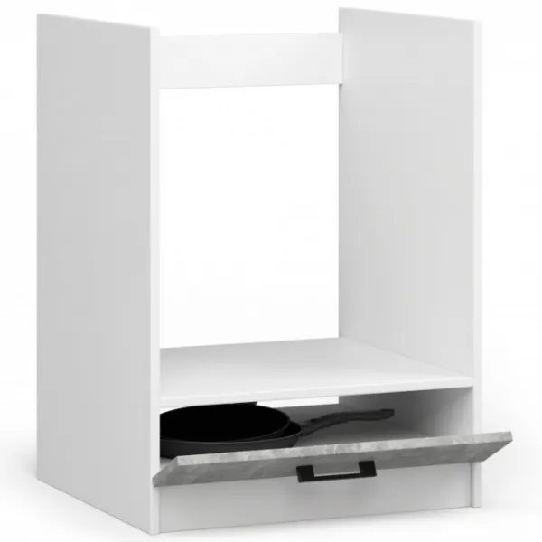 Ak furniture Kuchyňská skříňka Olivie pod troubu S 60 cm bílá/beton