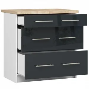 Ak furniture Kuchyňská skříňka Olivie S 80 cm 3S bílá/grafit