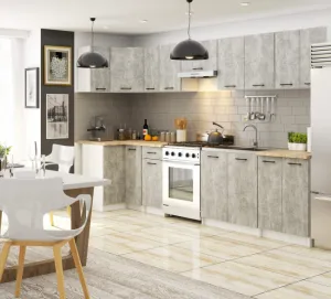 Ak furniture Kuchyňská rohová skříňka Olivie S 90 cm bílá/beton/dub sonoma