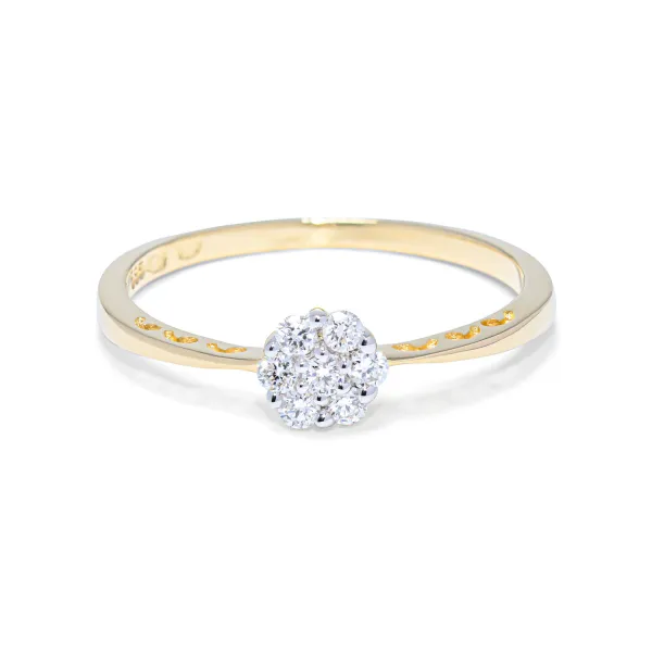 Blink-Blink Žiarivý diamantový prsteň zo žltého zlata 0.15 ct1438ZDG