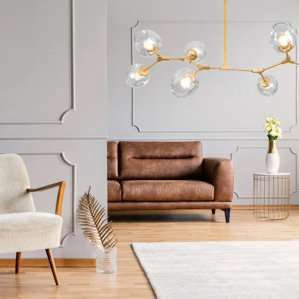 TooLight Závesné stropné svietidlo Kule 7 Ramion APP507-7C zlaté