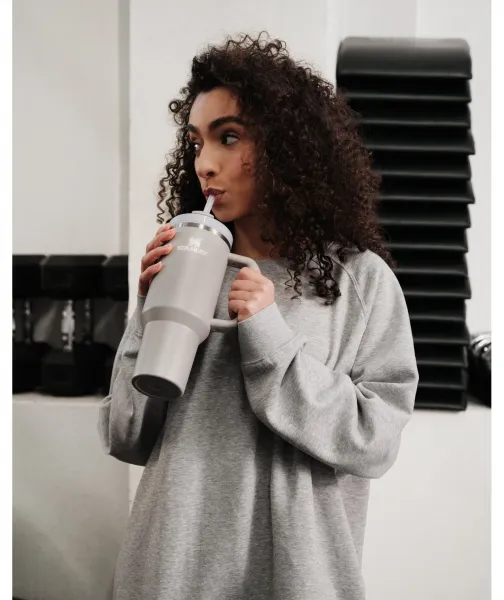 Stanley Quencher H2.O FlowState™ Tumbler tumbler z nehrdzavejúcej ocele s rúrkou veľký Black 1180 ml