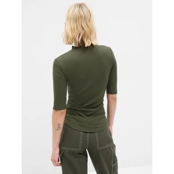 GAP BABY RIB MOCK Dámske tričko, khaki, veľkosť