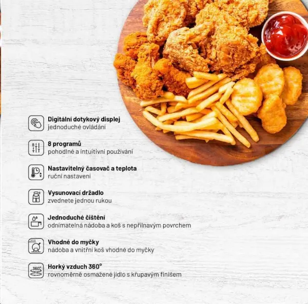 Lauben Hot Air Fryer 2500WT - horkovzdušná fritéza