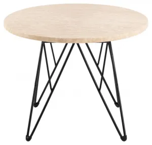 Actona Odkladací stolík Prunus 55 cm béžový mramor/čierny