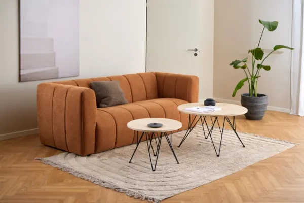 Actona Odkladací stolík Prunus 55 cm béžový mramor/čierny