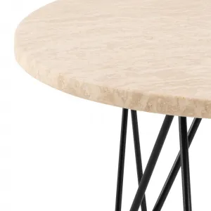 Actona Odkladací stolík Prunus 55 cm béžový mramor/čierny
