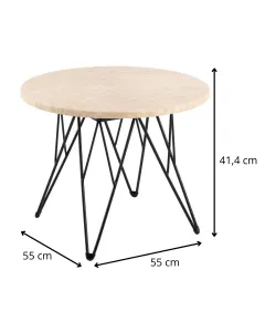 Actona Odkladací stolík Prunus 55 cm béžový mramor/čierny