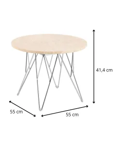 Actona Odkladací stolík Prunus 55 cm béžový mramor/chróm