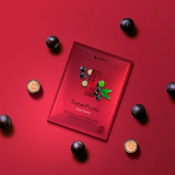 KORIKA SuperFruits Acai Berry - Anti-pollution Sheet Mask plátenná maska s detoxikačným účinkom Acai berry 25 g