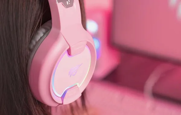 Havit Gamenote H2233d RGB herné slúchadlá s mačacími ušami, ružové (H2233d-pink)